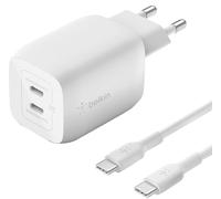 Cargador dual USB-C de 65 W + cable USB-C de 2 m (blanco) - BELKIN