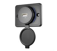 Cargador dual USB para coche con luz LED impermeable soporta carga rápida PD 3 0 y QC 3 0, para motocicletas, para coches, ATV, UTV y campistas 12V/24V (USB-A QC 3.0)
