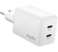 Cargador enchufable aqiila chargebird w2 45w 2x usb-c