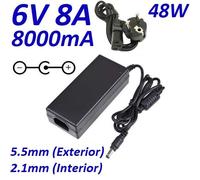 CARGADOR ESP ® Cargador Corriente 6V 8A 8000mA 5.5mm 2.1mm 48W Cable Alimentacion