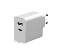 Cargador estándar blanco - Platinet - Carga rápida - 45 W - Universal - USB Tipo-A y USB Tipo-C compartido