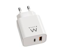 Cargador Ewent EW1318 USB-C/USB-A 20W Blanco