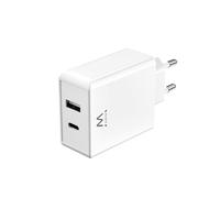 Cargador Ewent EW1328 USB-C/USB-A 45W QC 3.0 GaN Blanco
