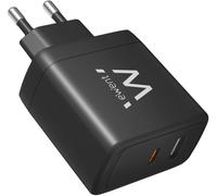 Cargador Ewent EW1330 USB-C/USB-A GaN Fast Charger 65W Negro