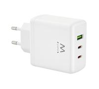 Cargador Ewent EW1333 65W 3 Puertos USB-C y USB-A GaN Fast
