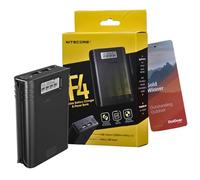 Cargador F4 para NITECORE - Cargador manual e inteligente de 4 bahías, protección de sobrecarga y descarga y polaridad inversa, detiene la carga automáticamente, carga rápida, sin nicotina
