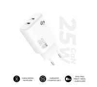 CARGADOR PARED SUBBLIM GAN 25W USB C +C