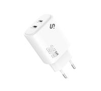 Cargador GAN 25 W SUBBLIM con 2 Puertos USB-C, PD 3.0 & PPS, Doble Carga Rápida para Tablets iPad Pro/Air/10/Mini, Galaxy Tab S9-S7, móviles iPhone 16-12, Pixel, Xiaomi, Switch, Compacto y Seguro