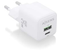 Cargador GaN 25W 1xUSB-C 1xUSB-A (Blanco) - AISENS