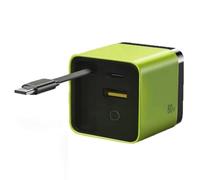 Cargador GAN 3 en 1 Módulo de Carga rápida escalable de 80 W máx con Cable Tipo C y 2 Puertos USB Tres Colores Disponibles Enchufe de Pared retráctil Todo en uno(Green (1 Piece))