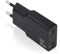 Cargador GaN 30W PD3.0 2x USB-C (Negro) - AISENS