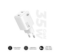 Cargador GaN Subblim 35W 2x USB-C PPS Power Delivery Compacto Blanco