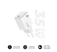 Cargador GaN SUBBLIM 35W USB-C Power Delivery, PPS, ultracompacto, blanco