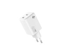 Cargador GAN 45 W SUBBLIM 2×USB-C, PD 3.0 & PPS Super Fast 2.0, 25 W + 20 W simultáneos para MacBook Air, iPad Pro/Air, Galaxy Tab S9, Steam Deck, Galaxy S25/S24, iPhone 16, 15, Compacto EU