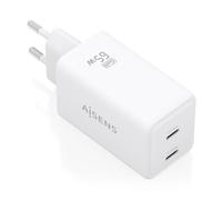 Cargador de pared gan aisens asch-65w2p078-w/ 2xusb tipo-c/ 65w/ blanco