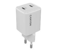 Cargador GaN - CANYON - CU35CC - 35 W - 2x USB-C PD - Blanco