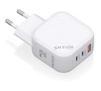CARGADOR AISENS GAN 65W 2XUSB-C PD3.0 QC4.0 1XUSB-A QC3.0 BLANCO