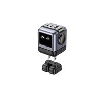 Cargador GAN de 65 W y 30 con diseño Robot PD3.0, Cargador rápido QC4. 3. PPS for portátiles tabletas(U-S-Plug 65W Black)