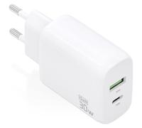 Cargador gan de pared aisens a110-0923/ 1xusb tipo-c/ 1xusb/ 30w/ blan