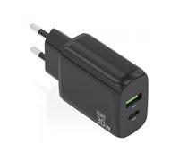 Cargador gan de pared aisens a110-0924/ 1xusb tipo-c/ 1xusb/ 30w/ negro