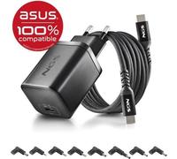 Cargador GaN de Portátil NGS BUD65W-AS para Asus/ 1xUSB Tipo-C/ 65W/ Automático/ 8 Conectores/ Voltaje 5-20V