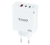 Cargador GaN Tooq 2xUSB-C/PD 65W + USB-A/QC 65W