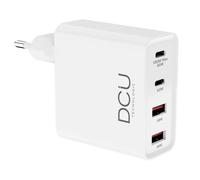 Cargador GaN USB DCU Advance Tecnologic 4 Puertos 100W Power Delivery QC 18W Blanco