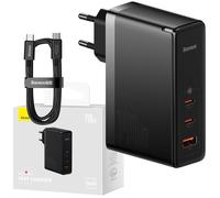 Cargador Rápido Baseus GaN5 Pro Para Viajes, 2x USB-C + USB, 140W, Negro
