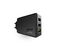 GreenCell Cargador de dispositivo móvil CHARGC03 - 3x USB 30W QC3.0 Carga rápida - Negro
