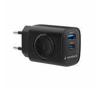 Cargador GEMBIRD 2-1 USB Carga RAPIDA + Apple Watch Negro