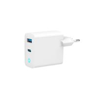 Cargador Gembird TA-UC-PDQC65L-W-01 65W GaN USB-C/USB-A Blanco