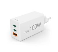 Cargador Hama 00125140 GaN 100 W 2x USB-C + 1x USB-A Carga rápida Blanco