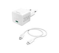 Cargador Hama USB 20 W 1x USB-C, 1x Apple Lightning blanco interior
