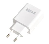 iggual. Cargador rápido 20W USB-C PD, (Power dlivery). Cargador de Pared Universal. para Teléfonos móvies/Tablets etc... para Cualquier Marca de móvil. Protección sobrecalentamiento. Blanco.