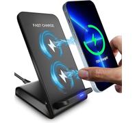 Cargador inalámbrico, 15 W, certificado Qi, estación de carga inductiva, cargador rápido inalámbrico para iPhone 16 15 14 13 12 11, Samsung Galaxy S25 S24 S23 S22 S21 S20, Google Pixel 9 Pro 8 7 6