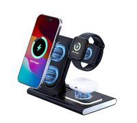 Cargador inalámbrico 3 en 1, Compatible con iPhone17/16/15/14/13/12/11/ Pro/MAX/Plus, para Relojes de Apple10/9/8/7/6/se/5/4/3/2, para airpods4/3/2/Pro, Portátil, Sin Cargador Incluido