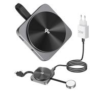 Cargador inalámbrico 3 en 1 con Qi2 certificación de 15W,estación de carga inductiva rápida compatible con iPhone 16/15/14,Apple Watch, incluye adaptador USB-C de 30W y cable de carga de 1 metro Plata