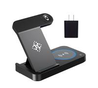 Cargador inalámbrico 3 en 1 de 15 W para Apple Watch 9/8/Ultra 2/Ultra/Se/7/6/5/4/3/2 y Airpods 3/2/1/Pro.