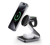 Cargador inalámbrico 3 en 1 para estación de carga inalámbrica de aleación de aluminio Magsafe para iPhone 14/13/12 Apple Watch Airpods Pro/