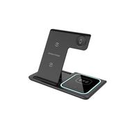 Cargador inalámbrico 3 en 1 para iPhone/iWatch/Airpods, iPhone 15, 14, 13, 12, 11 Pro, Pro Max, iWatch y Airpods, color negro
