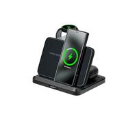 Cargador Inalámbrico 3 en 1 Tigratigro para Samsung - Estación de Carga Rápida Plegable para Galaxy S26/S25/S24/S23/S22/S21, Note 20/10/9, Z Flip/Fold, Watch y Buds (Negro, Modelo W820)