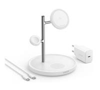Cargador inalámbrico Anker MagGo 3 en 1 Qi2 15W Blanco