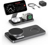 Cargador inalámbrico con Mag-Safe, estación de carga iPhone 3 en 1 para Apple Watch, cargador inalámbrico inductivo para iPhone 17e 17 16 15 14 13 12 Air, Apple Watch, AirPods Pro con adaptador rápido