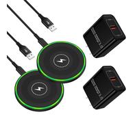 Cargador inalámbrico de 15 W para Motorola Fast Charging Pad para Moto G Power (2026)/Stylus (2025)/Edge+/Edge 70/Razr+/60 Ultra, paquete de 2 estaciones de carga inalámbrica Android para Pixel 10