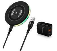 Cargador inalámbrico de 15 W para Motorola G Power 2026 G Play 2026 2025 Edge 70 Edge 60 Pro Razr+ Edge + Razr 60 50 Ultra, carga inalámbrica Android con bloque USB para Samsung Galaxy S25 S24 S23 S22