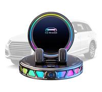 Cargador inalámbrico de coche - 15 W de carga rápida con pinza y | Soporte giratorio de cargador de teléfono de coche de 360 grados | para salpicadero de coche para camiones automóviles