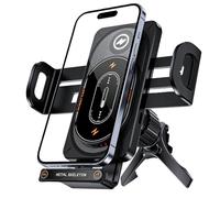 Cargador inalámbrico de coche - Carga rápida para smartphone, soporte de teléfono con función de carga automática, para conductores, viajeros, viajes por carretera, camping, estacionamiento, sedanes