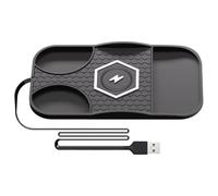 Cargador inalámbrico de coche - Estación de carga antideslizante, base estable y segura, carga rápida | Soporte portátil para teléfono, camión, scooter, sedán, salpicadero, oficina, casa,