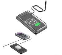Cargador inalámbrico de coche para todos los teléfonos y auriculares, cargador inalámbrico de coche de carga rápida tipo C/USB de 20 W, almohadilla de carga antideslizante para teléfono, cargador de