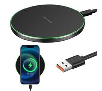 Cargador inalámbrico de inducción, Almohadilla de Carga rápida para teléfono móvil Compatible con i Phone 16/15/14/13/12 Serie, Air-Pods 4/3/2, Sam-Sung Ga-laxy S24/S23/S22/S21, Note, One Plus